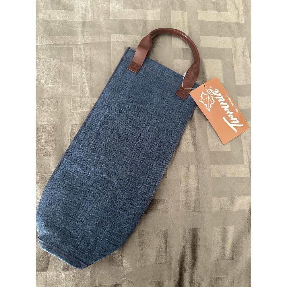 Tirrinia Wine Bottle Tote Bag Insulated Single Bottle Carrier Blue WB100 Cooler‎